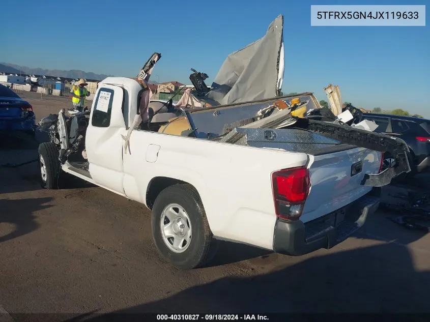 2018 Toyota Tacoma Access Cab/Sr/Sr5/Trd Spt VIN: 5TFRX5GN4JX119633 Lot: 40310827