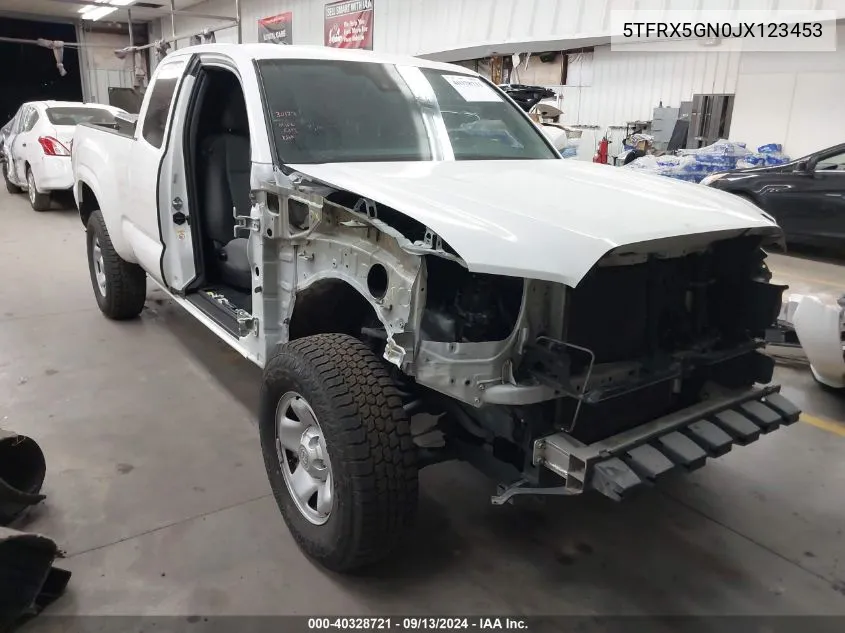 2018 Toyota Tacoma Sr5 VIN: 5TFRX5GN0JX123453 Lot: 40328721