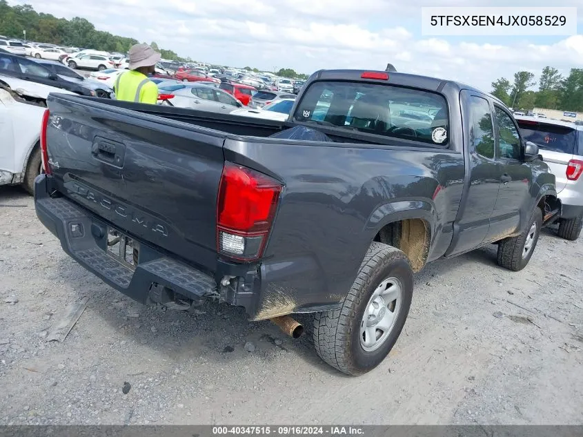 2018 Toyota Tacoma Sr VIN: 5TFSX5EN4JX058529 Lot: 40347515