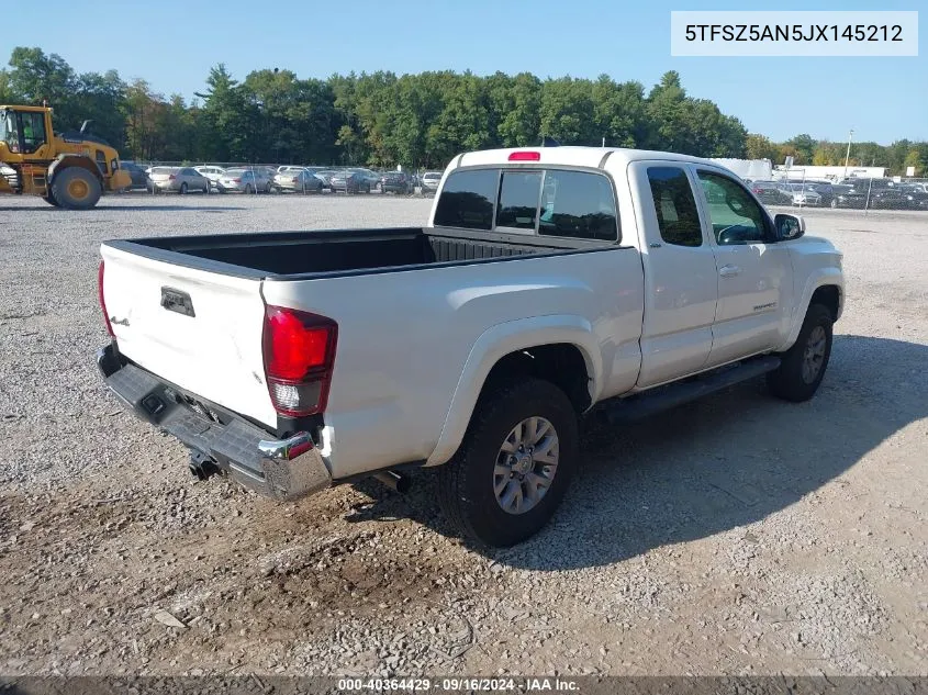 2018 Toyota Tacoma Sr5 V6 VIN: 5TFSZ5AN5JX145212 Lot: 40364429