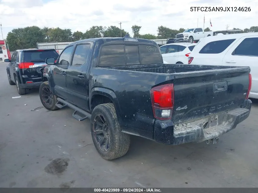 2018 Toyota Tacoma Sr V6 VIN: 5TFCZ5AN9JX124626 Lot: 40423989