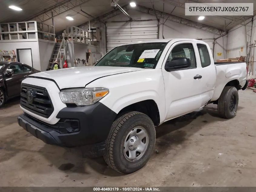 2018 Toyota Tacoma Sr VIN: 5TFSX5EN7JX062767 Lot: 40493179