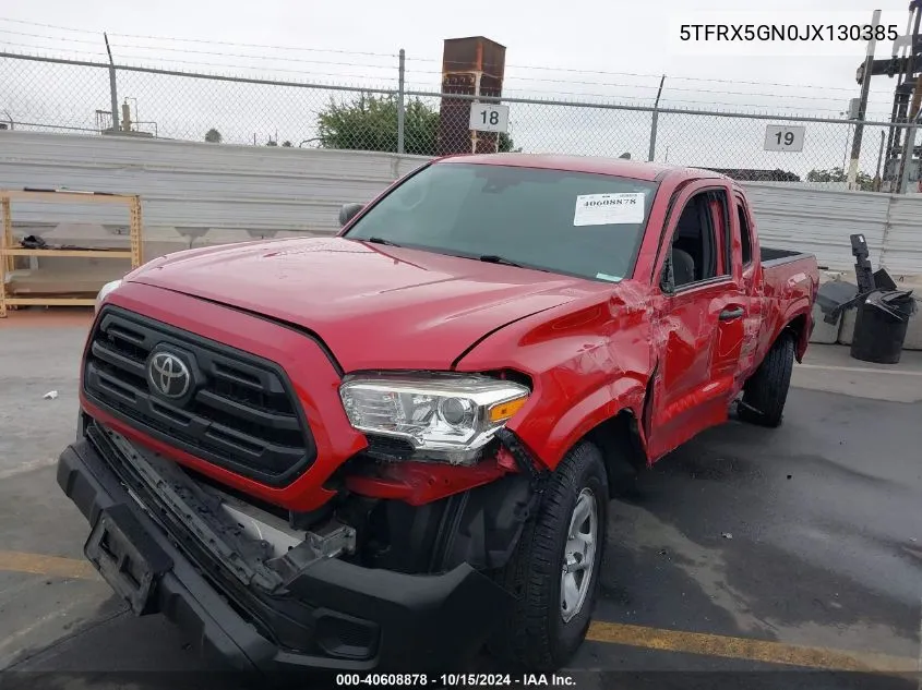 2018 Toyota Tacoma Sr VIN: 5TFRX5GN0JX130385 Lot: 40608878