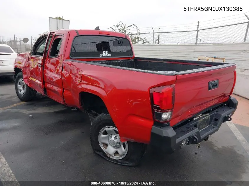 2018 Toyota Tacoma Sr VIN: 5TFRX5GN0JX130385 Lot: 40608878