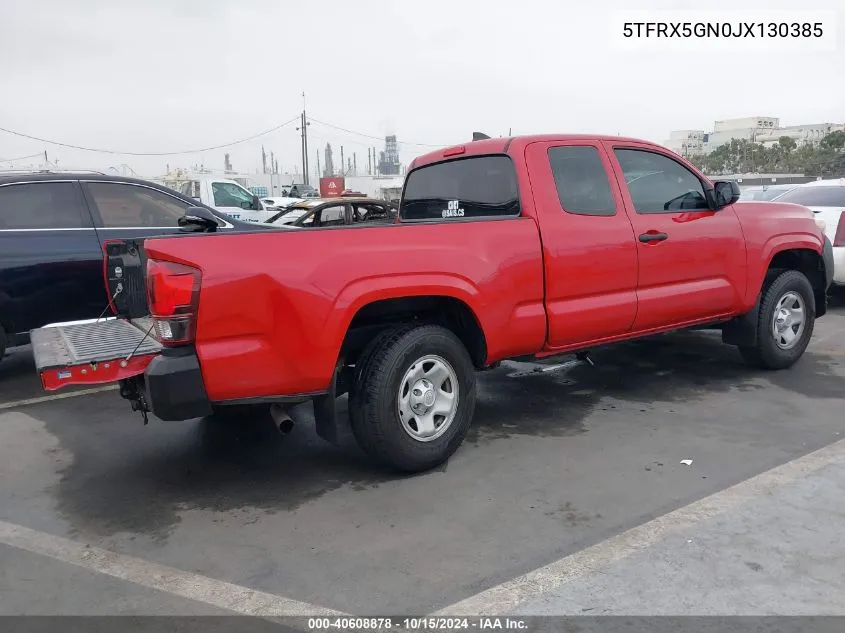 2018 Toyota Tacoma Sr VIN: 5TFRX5GN0JX130385 Lot: 40608878