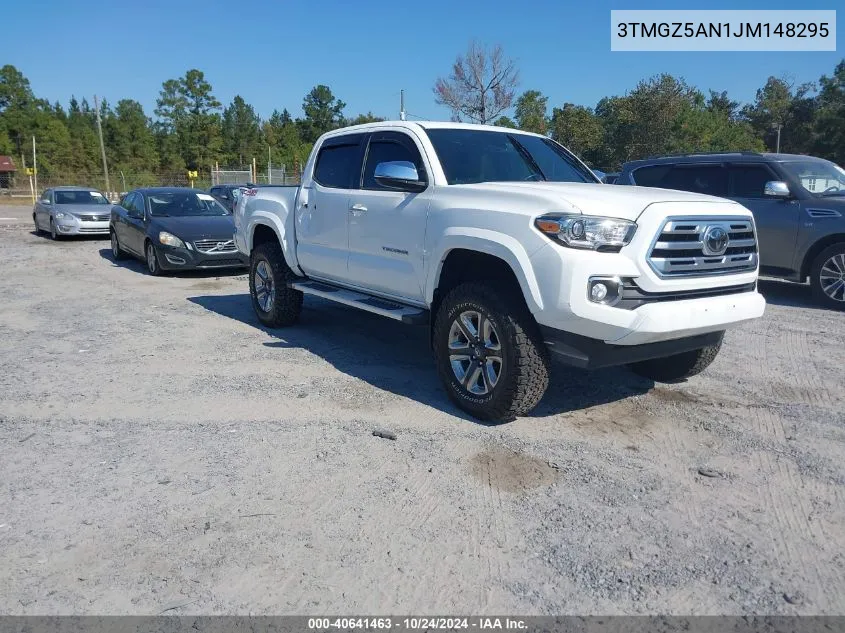 2018 Toyota Tacoma Limited VIN: 3TMGZ5AN1JM148295 Lot: 40641463