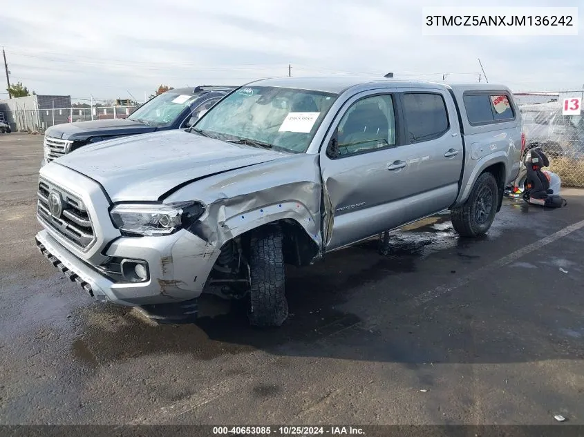 2018 Toyota Tacoma Sr5 V6 VIN: 3TMCZ5ANXJM136242 Lot: 40653085