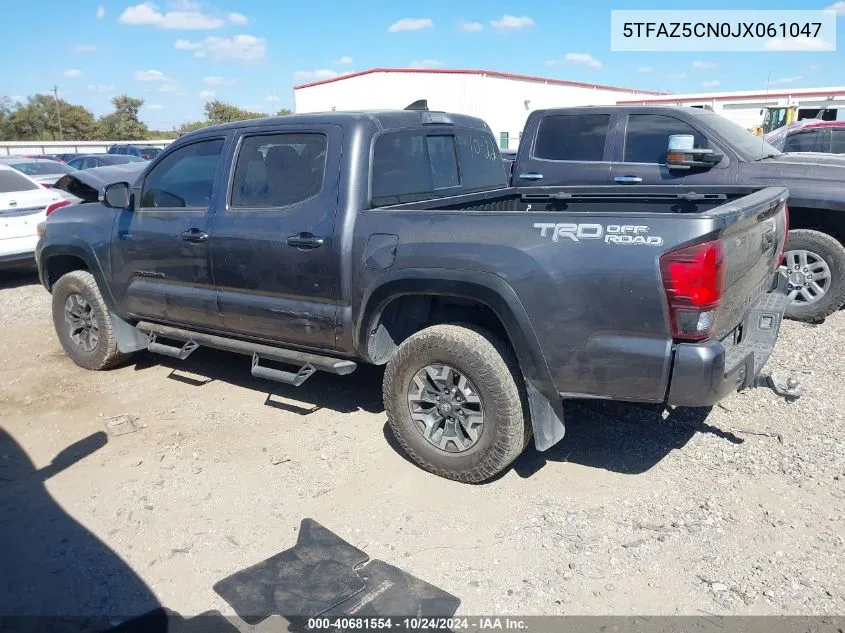 2018 Toyota Tacoma Dbl Cab/Sr5/Trd Sport/Or VIN: 5TFAZ5CN0JX061047 Lot: 40681554