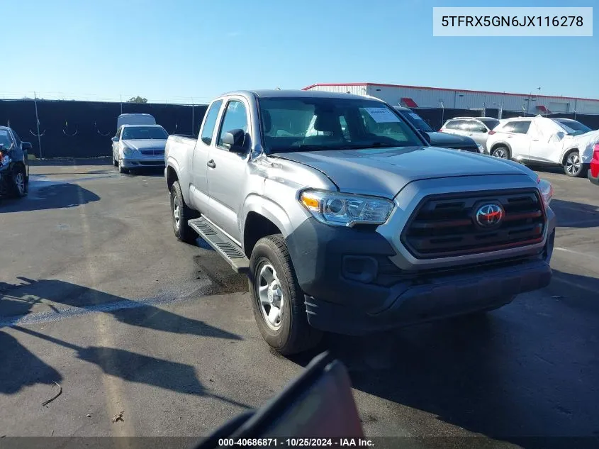 2018 Toyota Tacoma Sr VIN: 5TFRX5GN6JX116278 Lot: 40686871