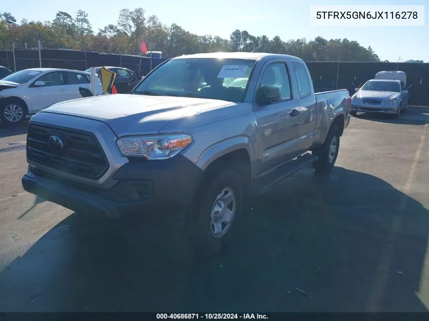 2018 Toyota Tacoma Sr VIN: 5TFRX5GN6JX116278 Lot: 40686871