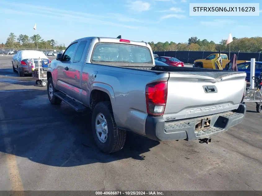 2018 Toyota Tacoma Sr VIN: 5TFRX5GN6JX116278 Lot: 40686871