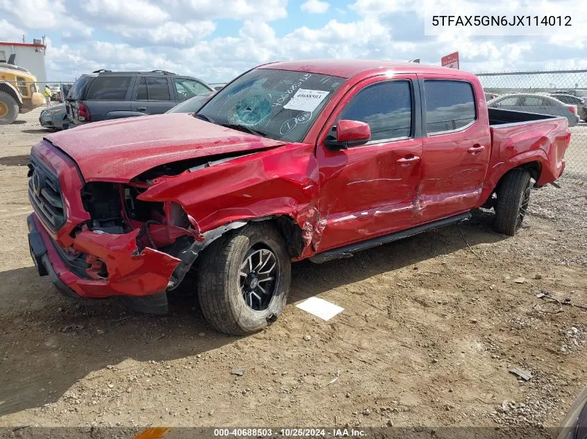 2018 Toyota Tacoma Sr VIN: 5TFAX5GN6JX114012 Lot: 40688503