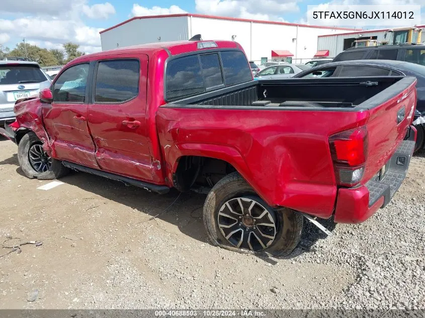 2018 Toyota Tacoma Sr VIN: 5TFAX5GN6JX114012 Lot: 40688503