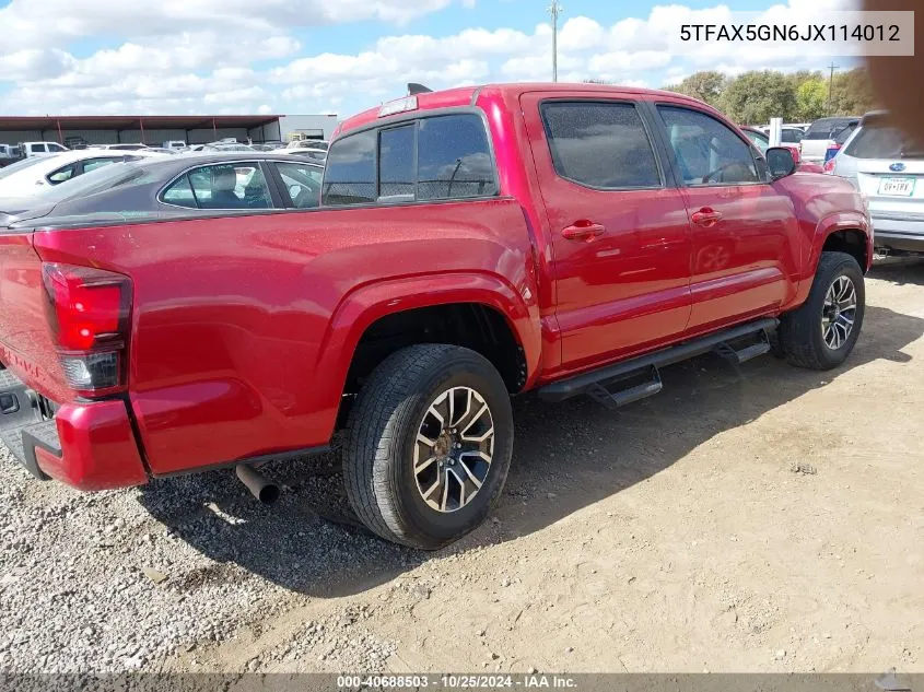 2018 Toyota Tacoma Sr VIN: 5TFAX5GN6JX114012 Lot: 40688503