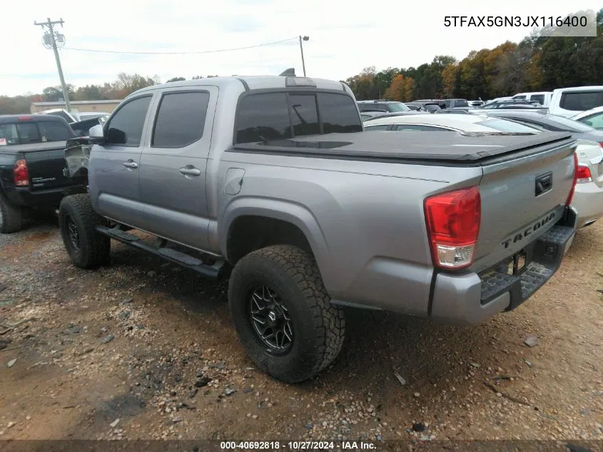 2018 Toyota Tacoma Sr VIN: 5TFAX5GN3JX116400 Lot: 40692818