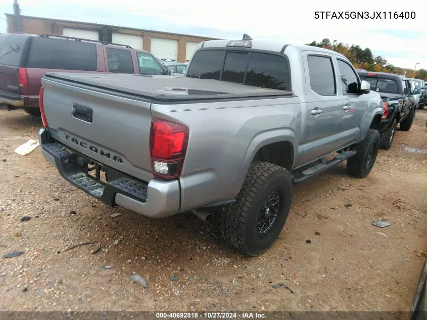 2018 Toyota Tacoma Sr VIN: 5TFAX5GN3JX116400 Lot: 40692818