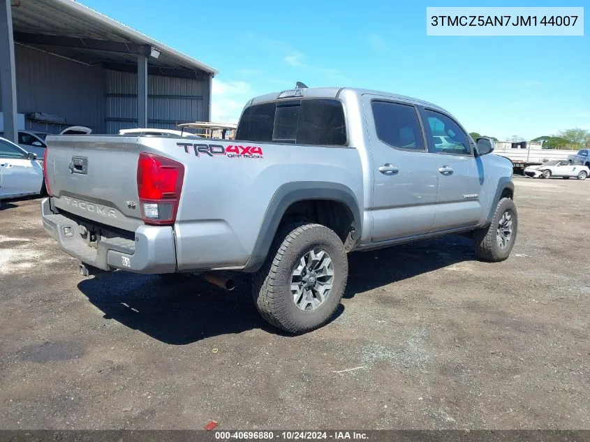 2018 Toyota Tacoma VIN: 3TMCZ5AN7JM144007 Lot: 40696880