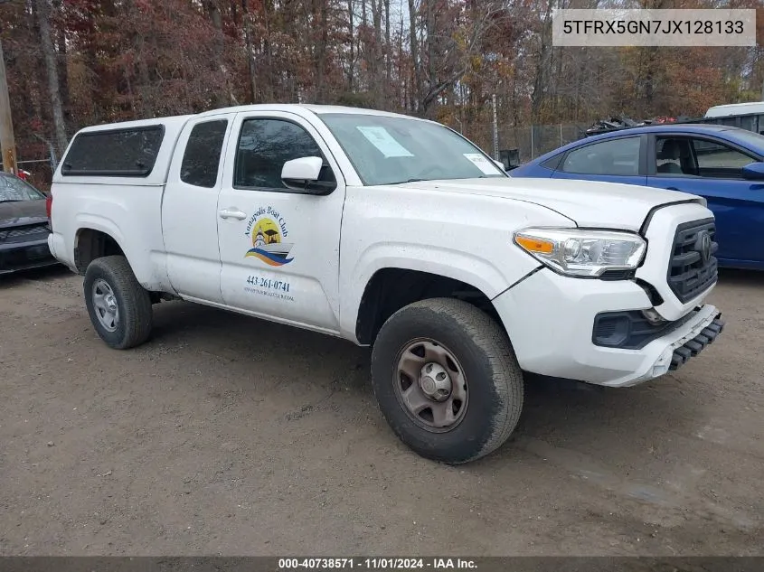 2018 Toyota Tacoma Sr VIN: 5TFRX5GN7JX128133 Lot: 40738571