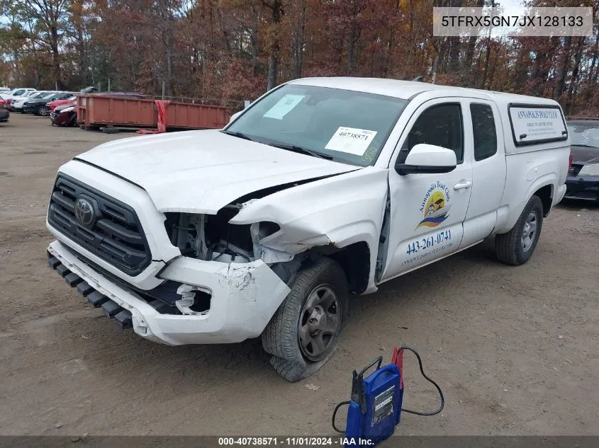 2018 Toyota Tacoma Sr VIN: 5TFRX5GN7JX128133 Lot: 40738571