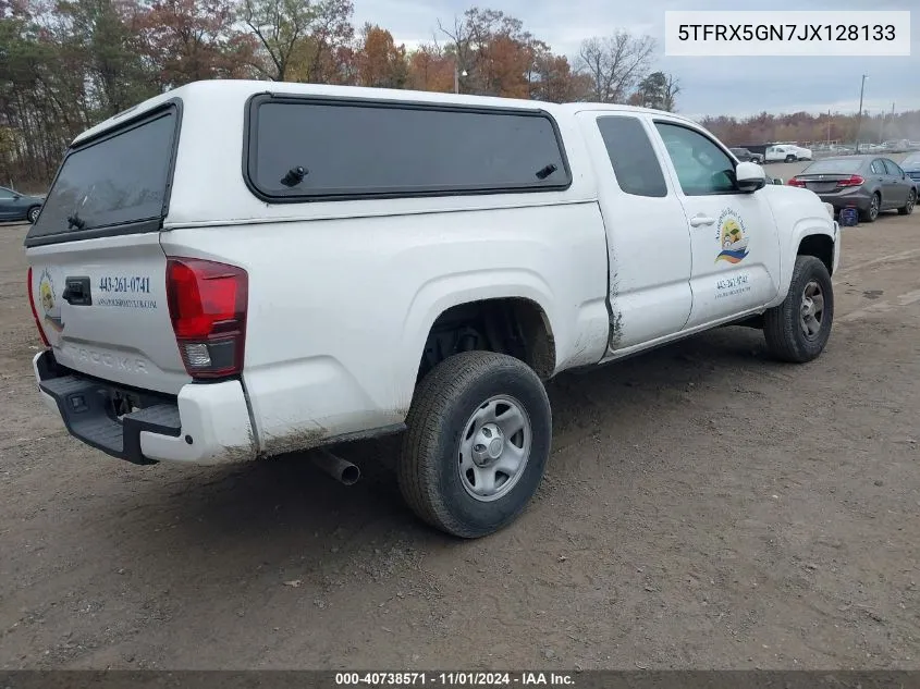 2018 Toyota Tacoma Sr VIN: 5TFRX5GN7JX128133 Lot: 40738571