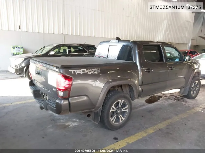 2018 Toyota Tacoma Trd Sport VIN: 3TMCZ5AN1JM137375 Lot: 40795809