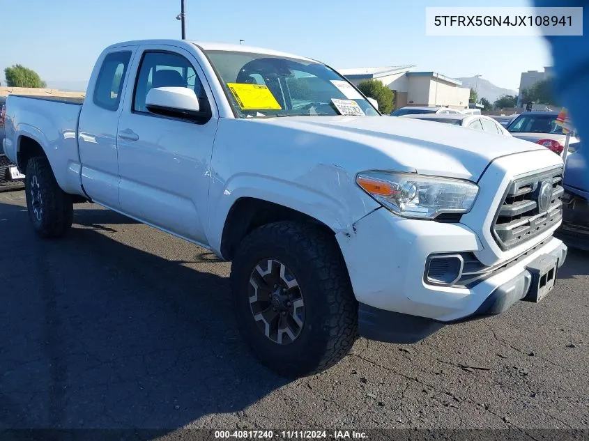 2018 Toyota Tacoma Sr VIN: 5TFRX5GN4JX108941 Lot: 40817240