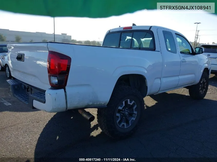 2018 Toyota Tacoma Sr VIN: 5TFRX5GN4JX108941 Lot: 40817240