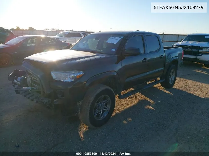 2018 Toyota Tacoma Sr VIN: 5TFAX5GN5JX108279 Lot: 40853509