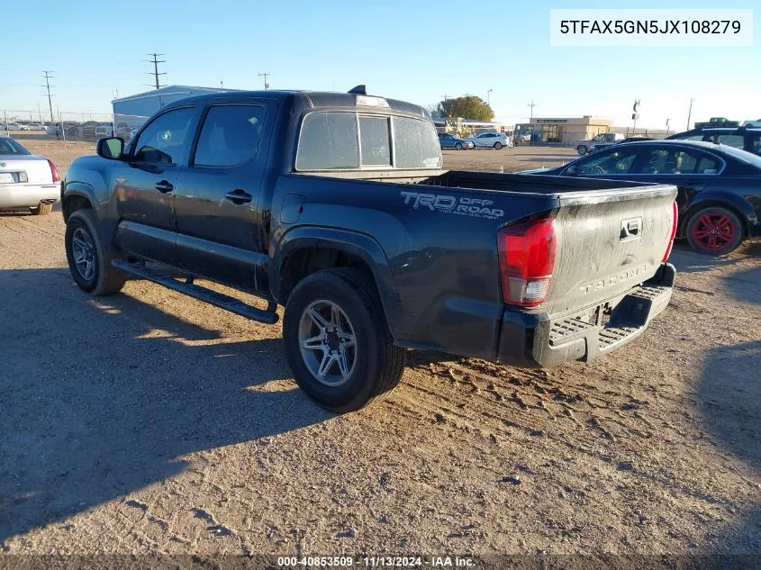 2018 Toyota Tacoma Sr VIN: 5TFAX5GN5JX108279 Lot: 40853509