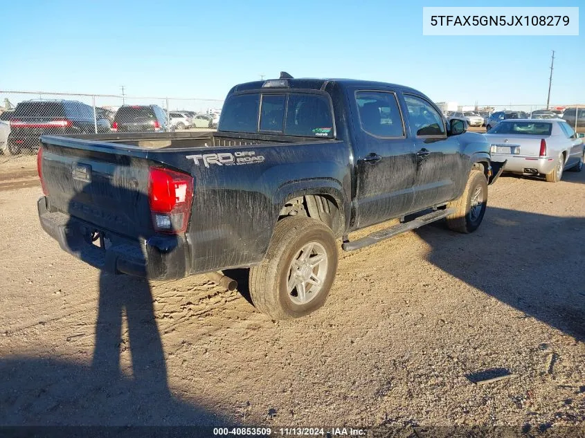 2018 Toyota Tacoma Sr VIN: 5TFAX5GN5JX108279 Lot: 40853509