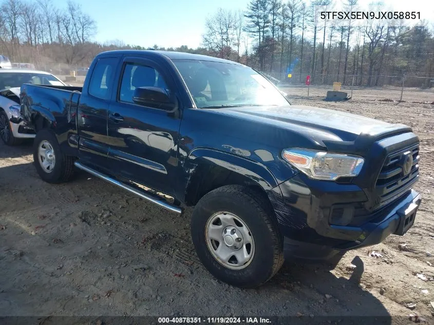 2018 Toyota Tacoma Sr VIN: 5TFSX5EN9JX058851 Lot: 40878351