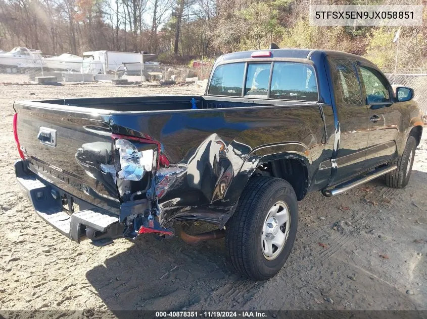 2018 Toyota Tacoma Sr VIN: 5TFSX5EN9JX058851 Lot: 40878351