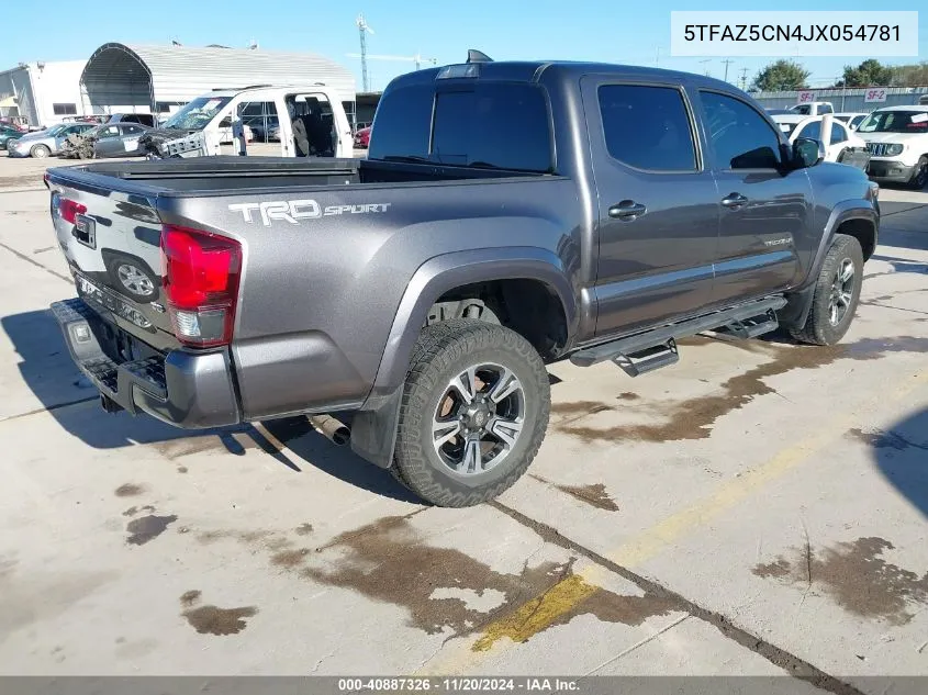 2018 Toyota Tacoma Trd Sport VIN: 5TFAZ5CN4JX054781 Lot: 40887326