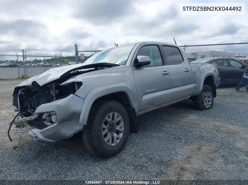 2019 Toyota Tacoma VIN: 5TFDZ5BN2KX044492 Lot: 12055907