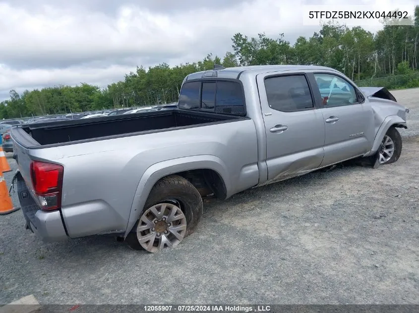 2019 Toyota Tacoma VIN: 5TFDZ5BN2KX044492 Lot: 12055907