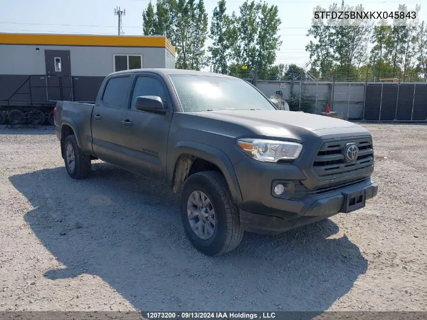 2019 Toyota Tacoma Double Cab/Sr5/Trd Sport/Trd Off Road VIN: 5TFDZ5BNXKX045843 Lot: 12073200