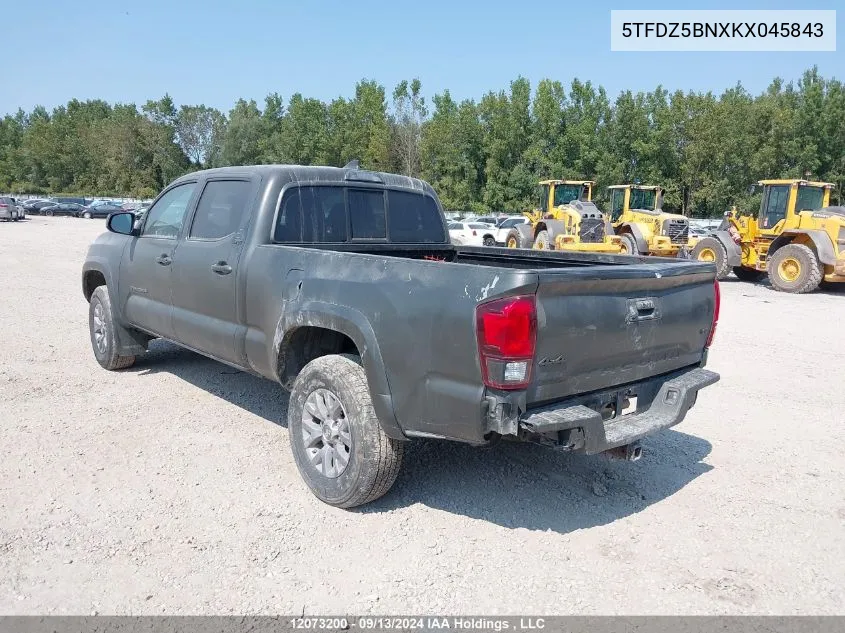 2019 Toyota Tacoma Double Cab/Sr5/Trd Sport/Trd Off Road VIN: 5TFDZ5BNXKX045843 Lot: 12073200