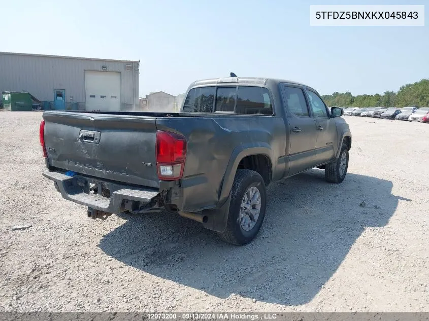 2019 Toyota Tacoma Double Cab/Sr5/Trd Sport/Trd Off Road VIN: 5TFDZ5BNXKX045843 Lot: 12073200