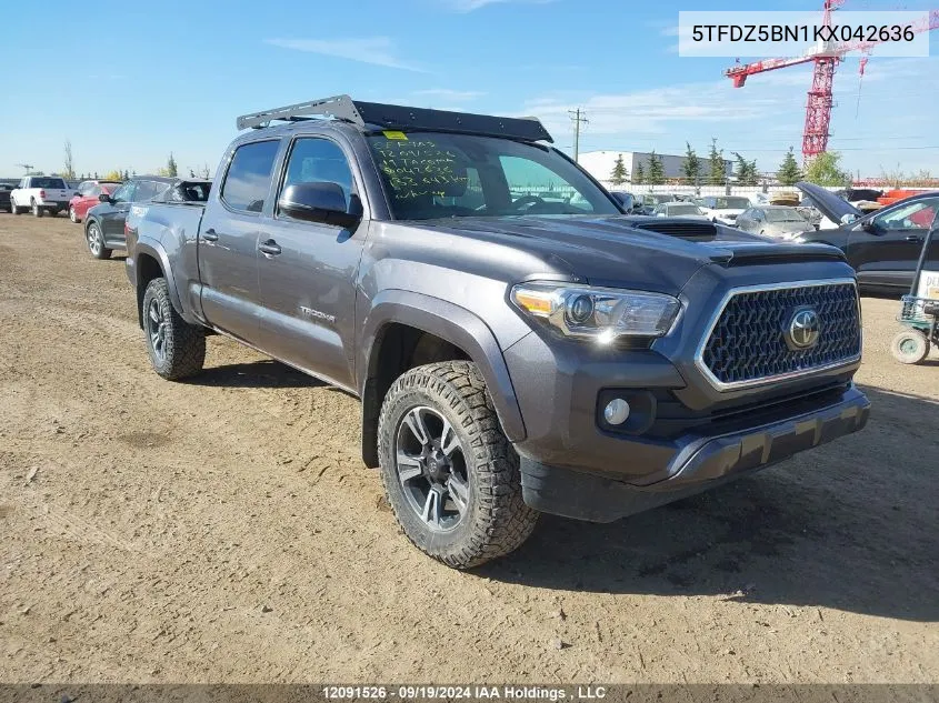 2019 Toyota Tacoma Double Cab/Sr5/Trd Sport/Trd Off Road VIN: 5TFDZ5BN1KX042636 Lot: 12091526