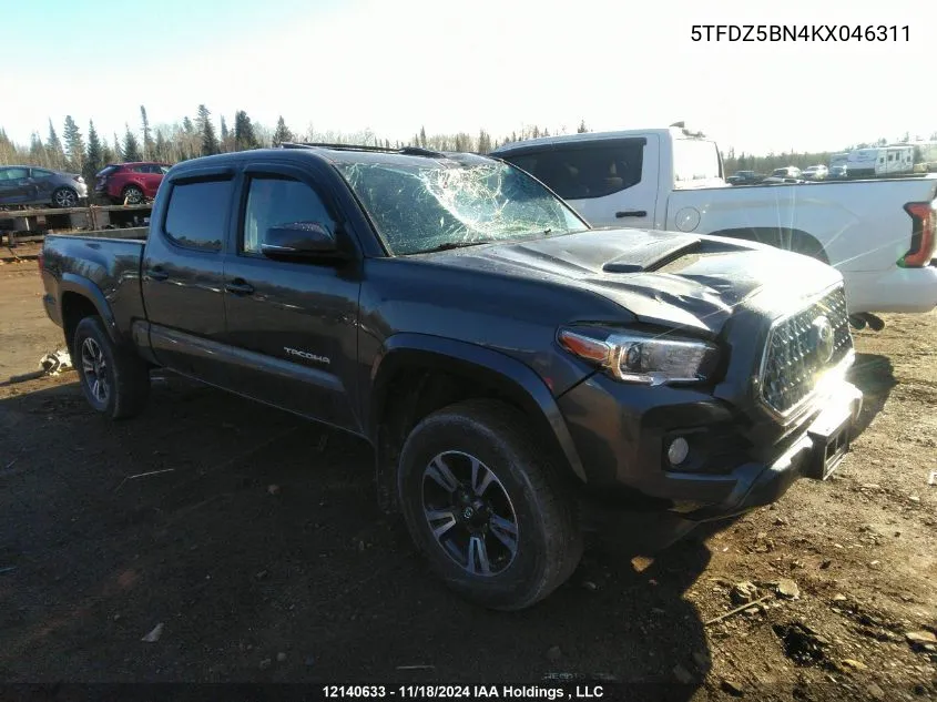 2019 Toyota Tacoma Double Cab/Sr5/Trd Sport/Trd Off Road VIN: 5TFDZ5BN4KX046311 Lot: 12140633