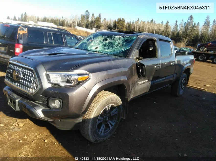 2019 Toyota Tacoma Double Cab/Sr5/Trd Sport/Trd Off Road VIN: 5TFDZ5BN4KX046311 Lot: 12140633