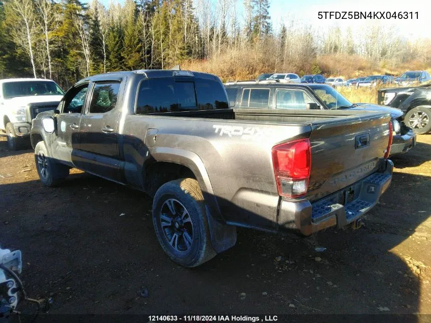 2019 Toyota Tacoma Double Cab/Sr5/Trd Sport/Trd Off Road VIN: 5TFDZ5BN4KX046311 Lot: 12140633