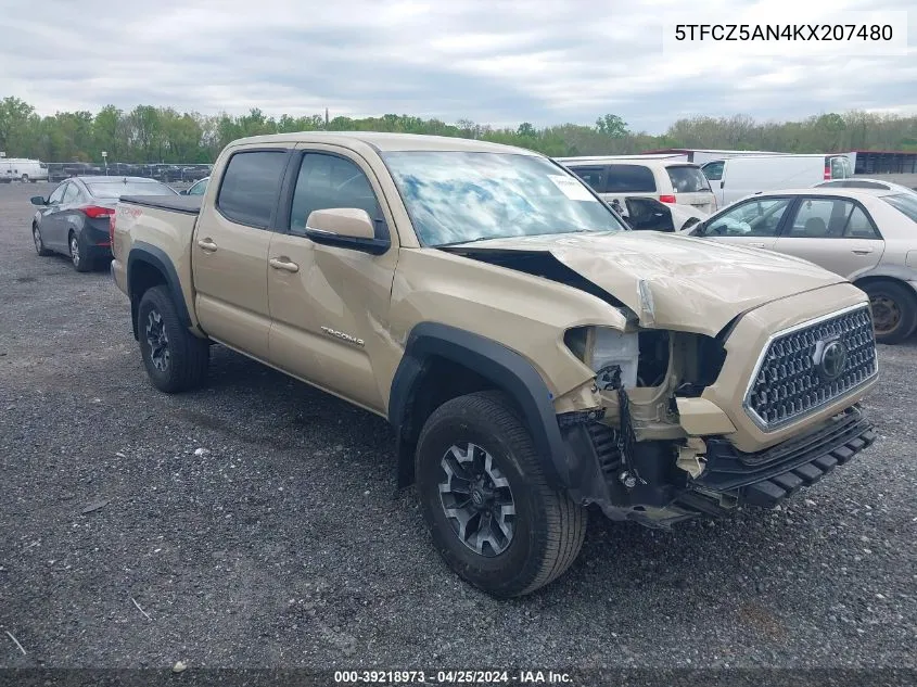 2019 Toyota Tacoma Trd Off Road VIN: 5TFCZ5AN4KX207480 Lot: 39218973