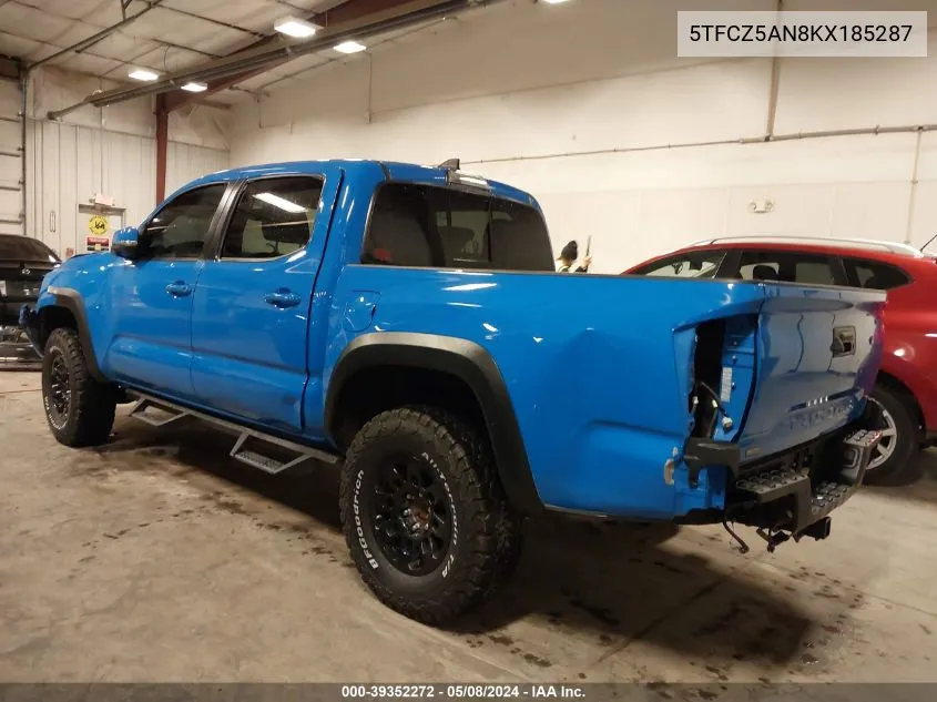 2019 Toyota Tacoma Trd Pro VIN: 5TFCZ5AN8KX185287 Lot: 39352272