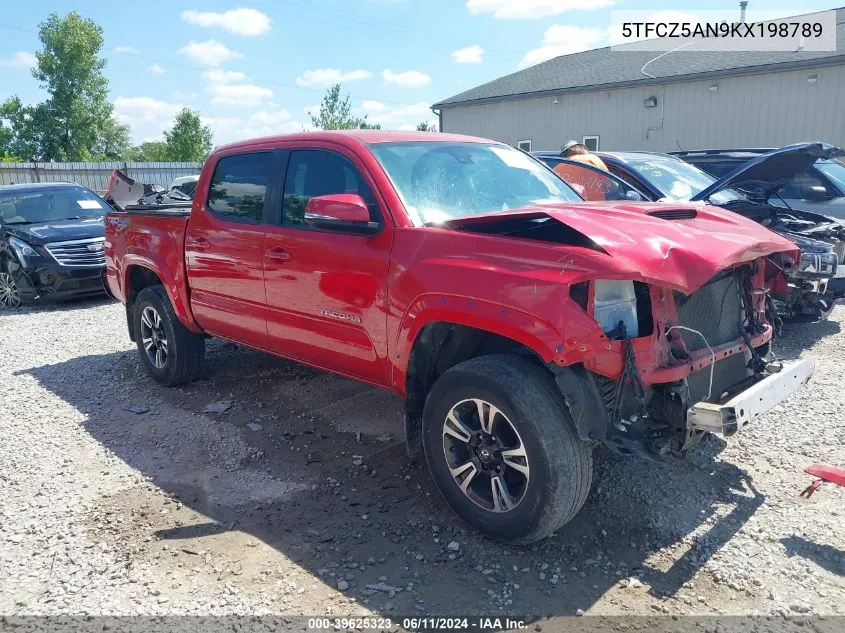 2019 Toyota Tacoma Trd Sport VIN: 5TFCZ5AN9KX198789 Lot: 39625323