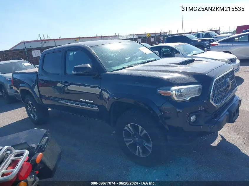 2019 Toyota Tacoma Trd Sport VIN: 3TMCZ5AN2KM215535 Lot: 39677074