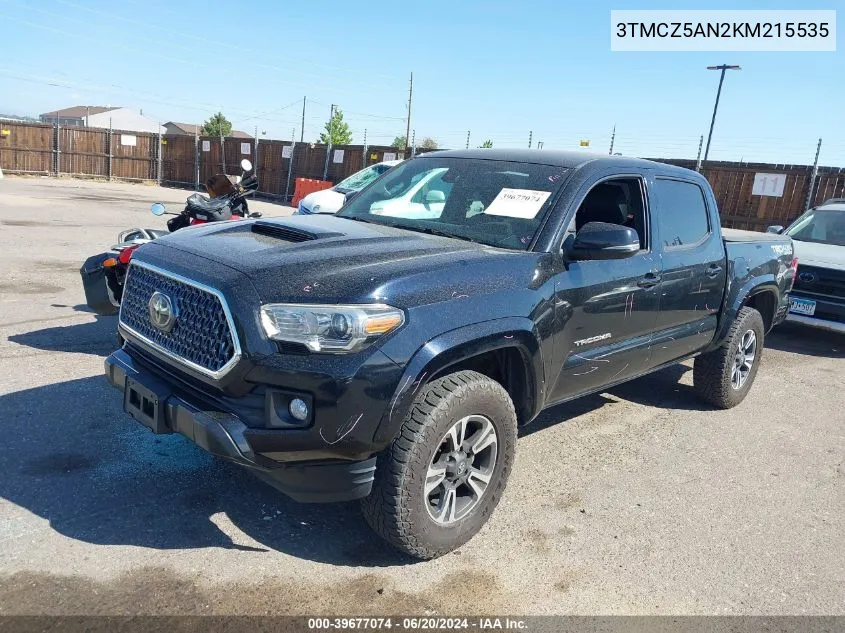 2019 Toyota Tacoma Trd Sport VIN: 3TMCZ5AN2KM215535 Lot: 39677074