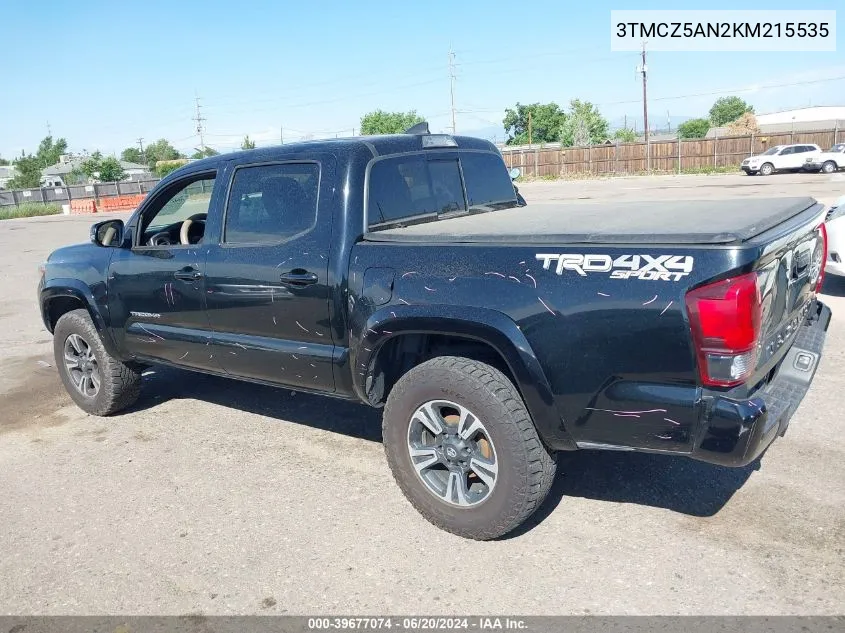 2019 Toyota Tacoma Trd Sport VIN: 3TMCZ5AN2KM215535 Lot: 39677074