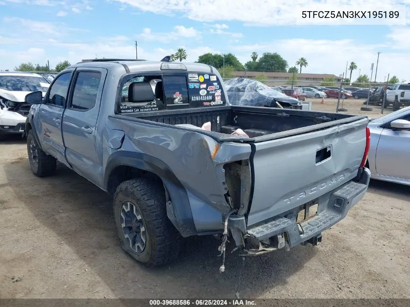 5TFCZ5AN3KX195189 2019 Toyota Tacoma Trd Off Road