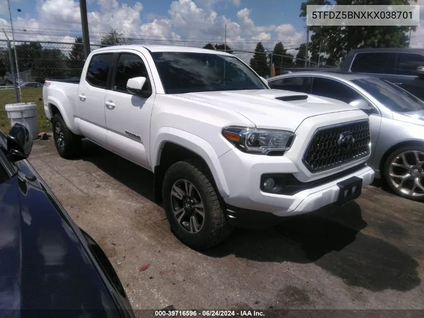 2019 Toyota Tacoma Trd Off Road VIN: 5TFDZ5BNXKX038701 Lot: 39716596